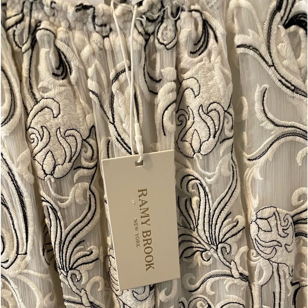 Ramy Brook silk mini dress black and white switl nwt S - Picture 7 of 9